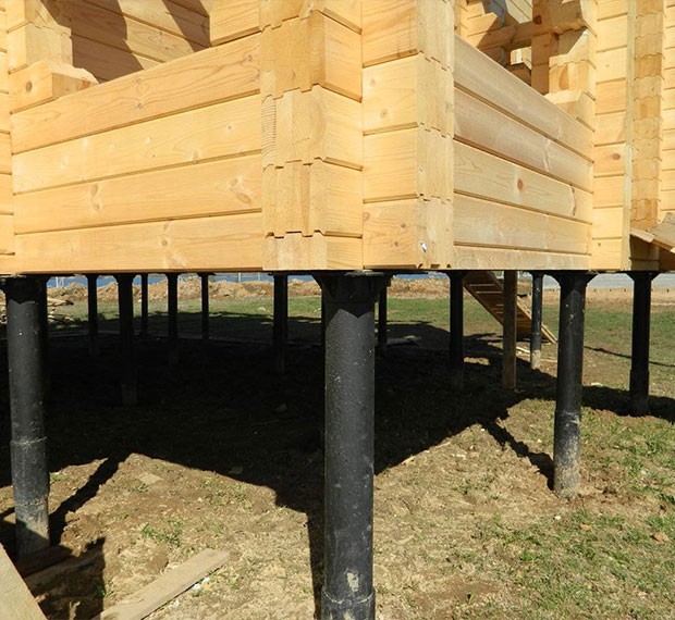 Винтовой фундамент под дом из бруса в Обнинске